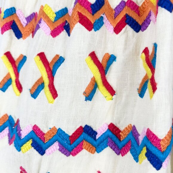 All Things Mochi Remi 100% Linen Embroidered Midi Dress - Picture 9 of 11